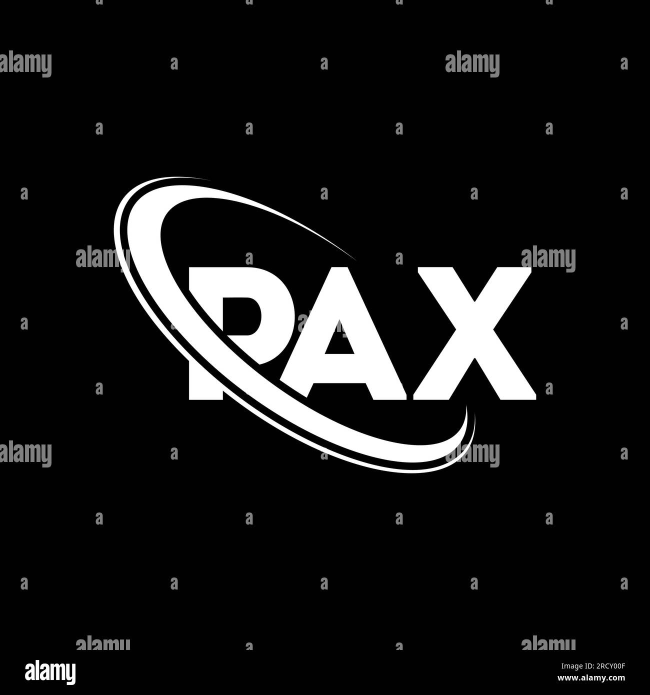 PAX logo. PAX letter. PAX letter logo design. Initials PAX logo linked with circle and uppercase monogram logo. PAX typography for technology, busines Stock Vector
