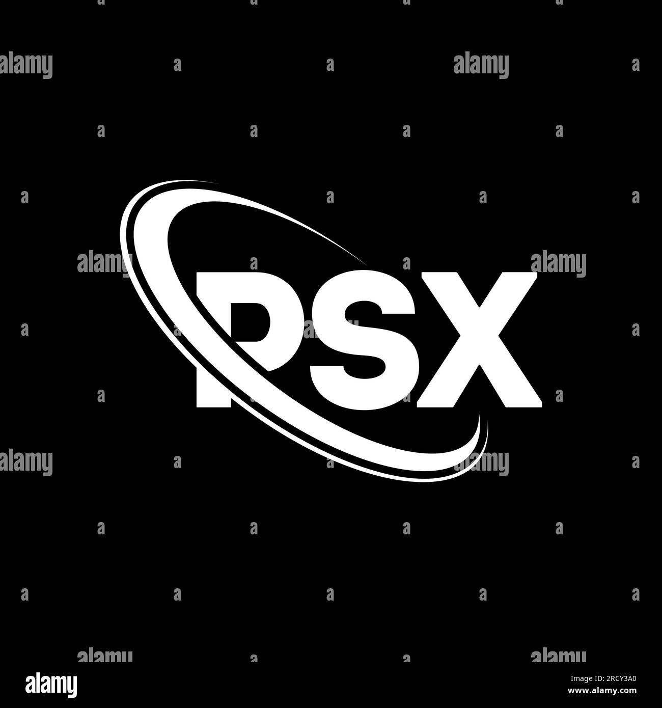 PSX logo. PSX letter. PSX letter logo design. Initials PSX logo linked with circle and uppercase monogram logo. PSX typography for technology, busines Stock Vector