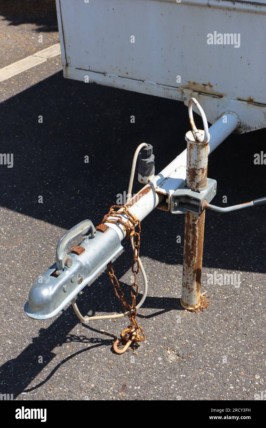 Trailer hitch in the parking lot Stock Photo Alamy