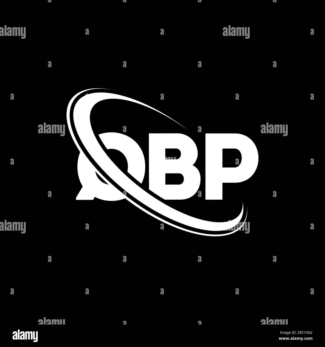 QBP logo. QBP letter. QBP letter logo design. Initials QBP logo linked with circle and uppercase monogram logo. QBP typography for technology, busines Stock Vector