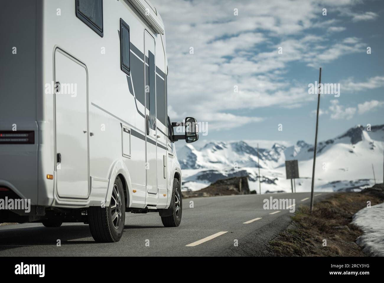Recreational Vehicle Camper Van Motor Home on a Scenic Norwegian ...