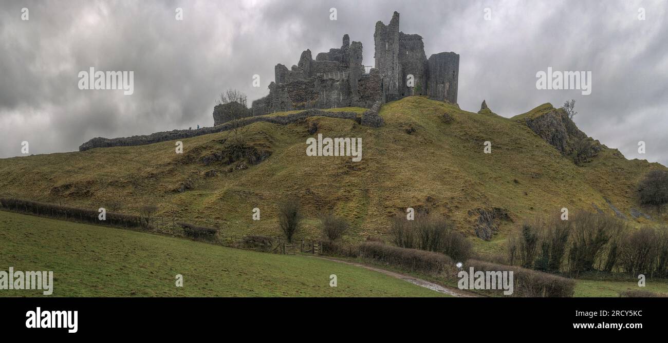 Carreg Cennen Castle, Carmarthenshire, Wales Stock Photo