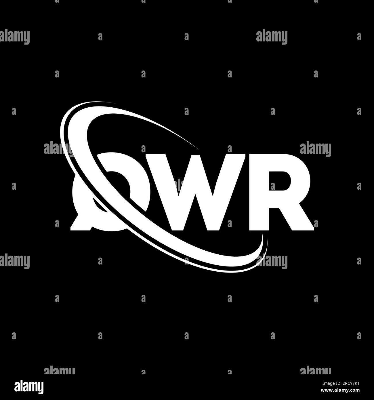 QWR logo. QWR letter. QWR letter logo design. Initials QWR logo linked
