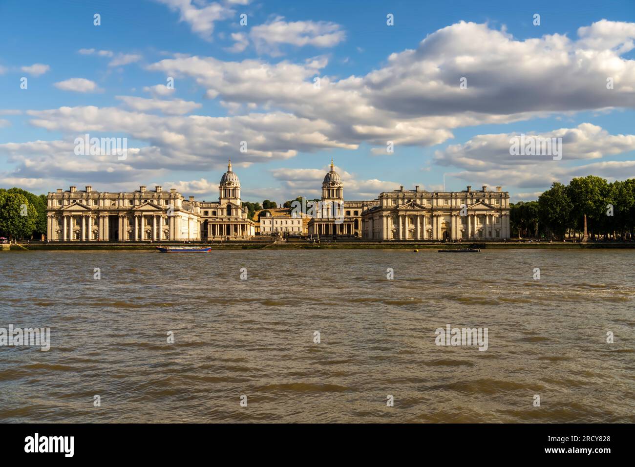 Greenwich cityscape. A historic and popular London borough, located on the Thames river and home to several national landmarks and museums. Top site. Stock Photo