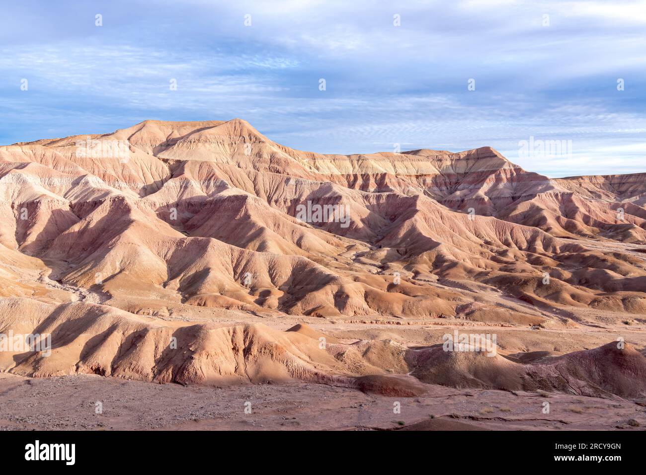 Erosional features, mesas, rolling hills and desert landscape,The