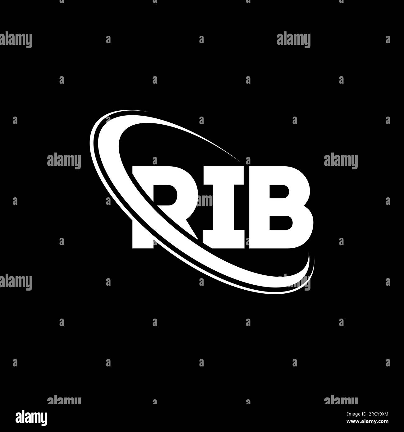 RIB logo. RIB letter. RIB letter logo design. Initials RIB logo linked with circle and uppercase monogram logo. RIB typography for technology, busines Stock Vector