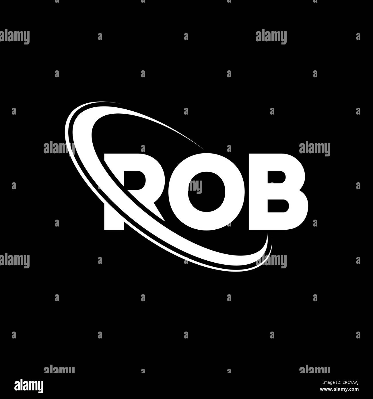 ROB logo. ROB letter. ROB letter logo design. Initials ROB logo linked with circle and uppercase monogram logo. ROB typography for technology, busines Stock Vector