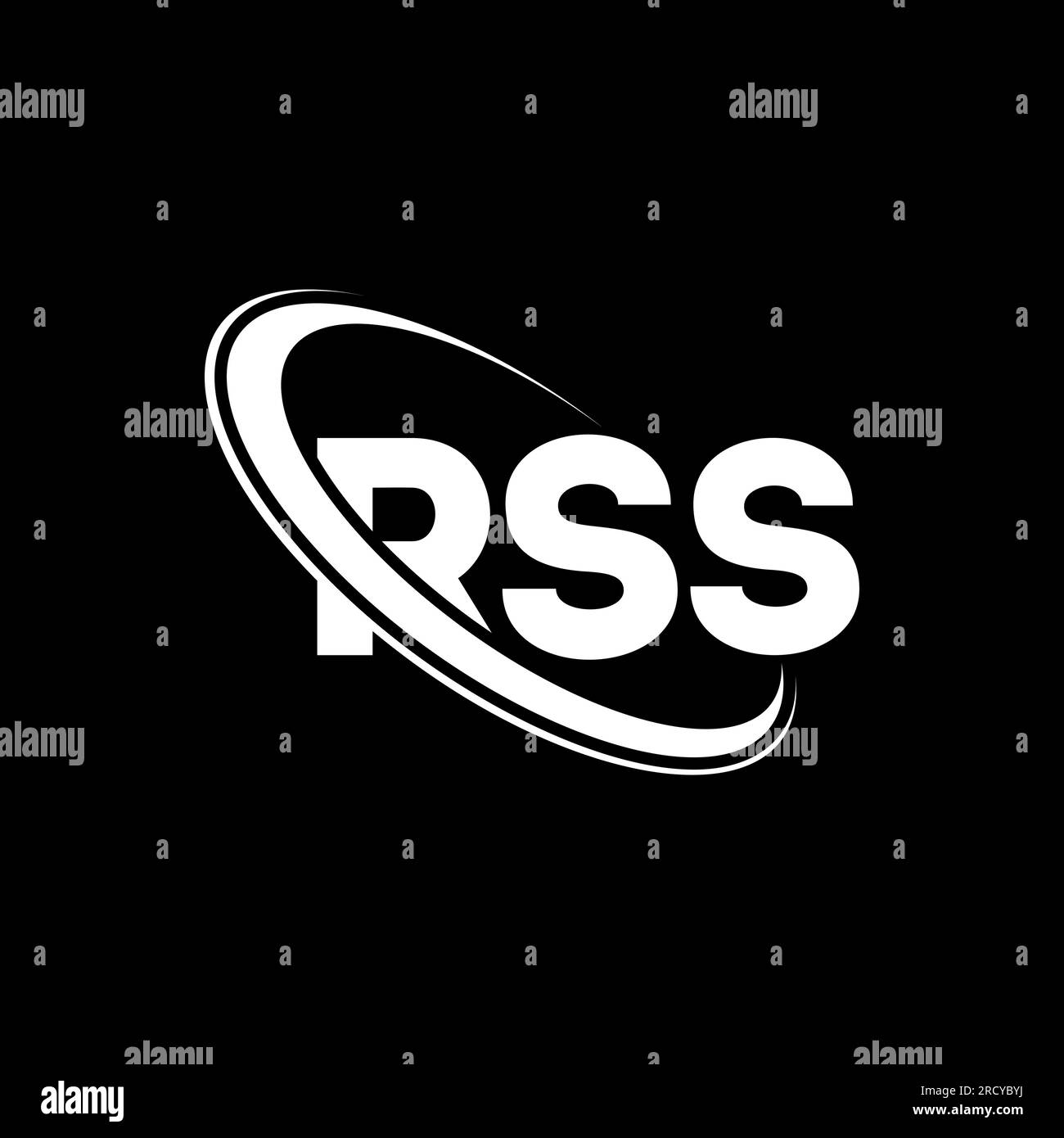 RSS logo. RSS letter. RSS letter logo design. Initials RSS logo linked with circle and uppercase monogram logo. RSS typography for technology, busines Stock Vector