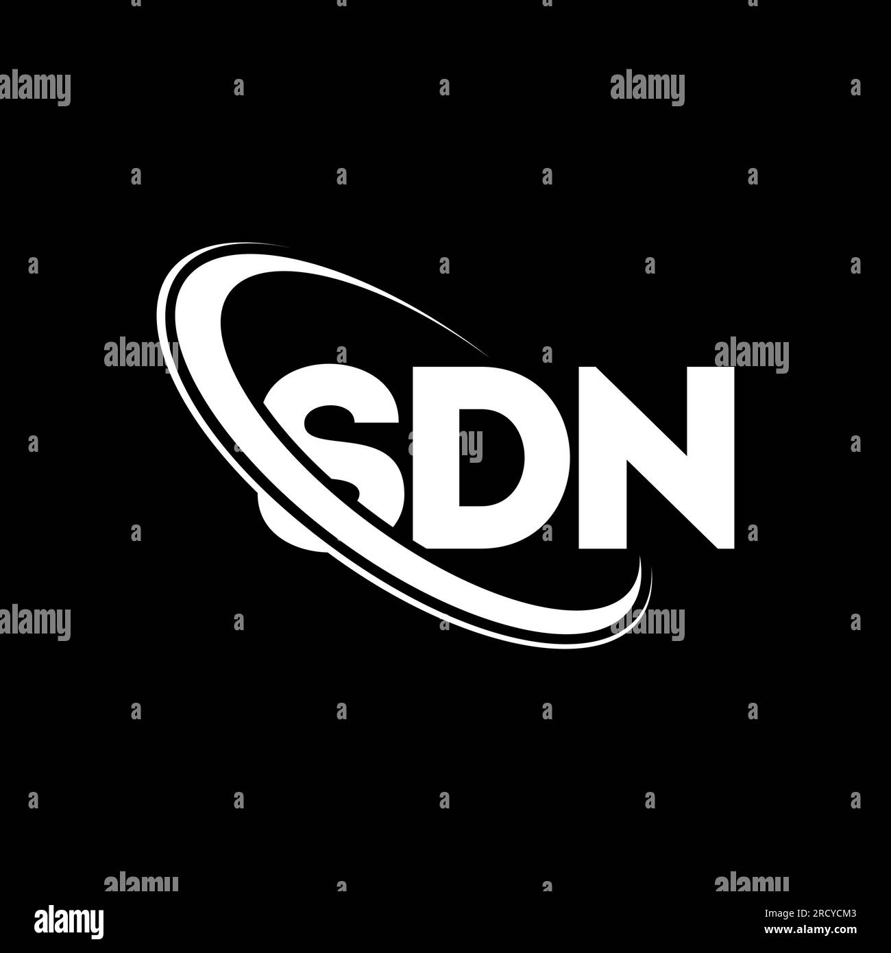 SDN logo. SDN letter. SDN letter logo design. Initials SDN logo linked with circle and uppercase monogram logo. SDN typography for technology, busines Stock Vector