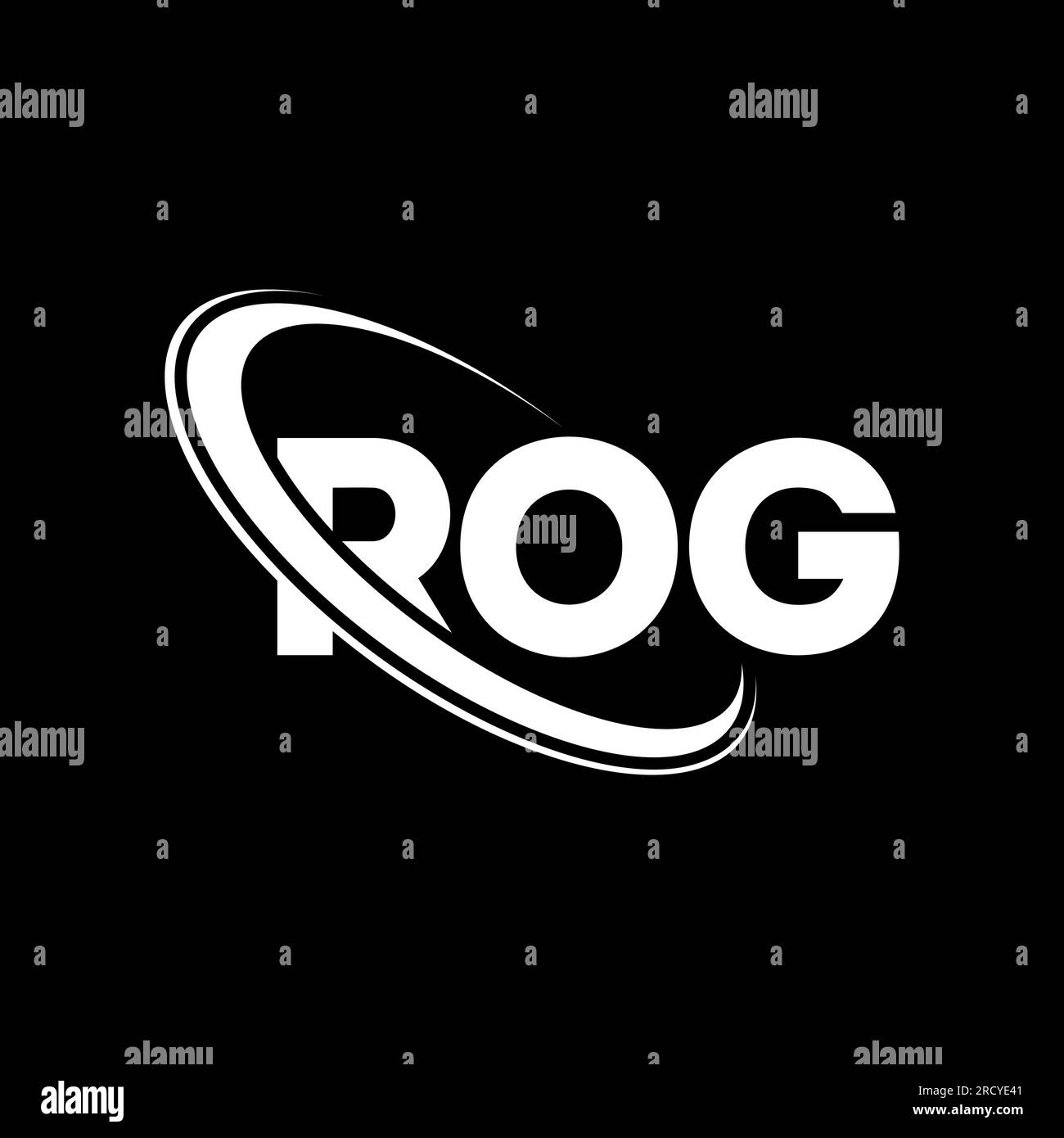 ROG logo. ROG letter. ROG letter logo design. Initials ROG logo linked