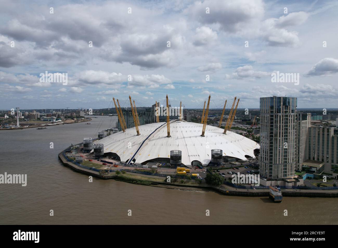 London O2 arena London UK Aerial Stock Photo