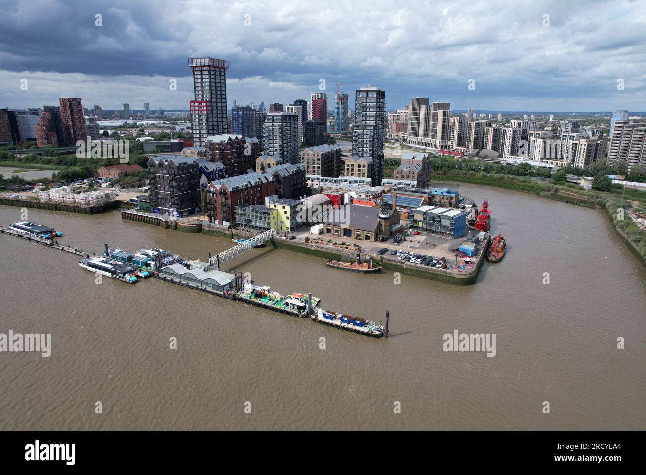 Trinity Buoy Wharf East London drone,aerial Stock Photo Alamy