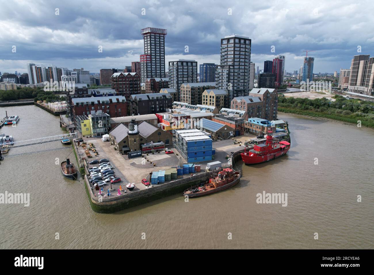Trinity Buoy Wharf East London drone,aerial Stock Photo Alamy