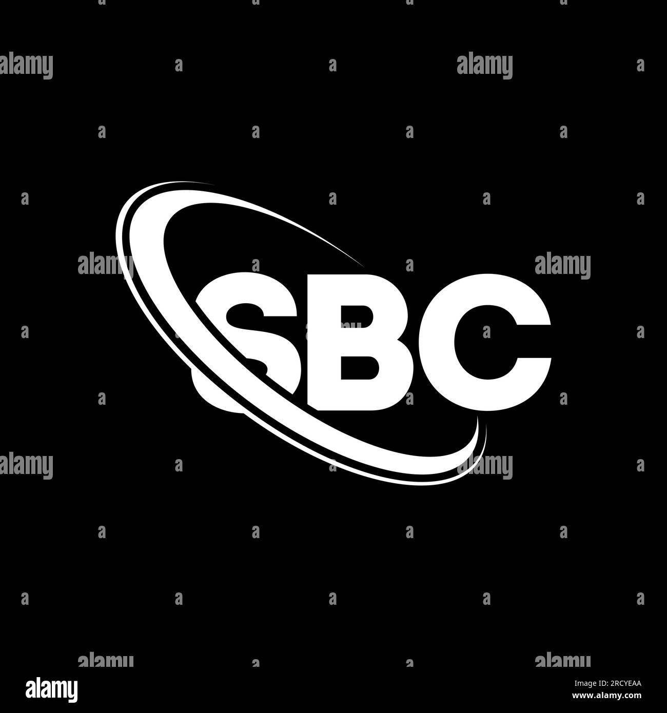 SBC logo. SBC letter. SBC letter logo design. Initials SBC logo linked with circle and uppercase monogram logo. SBC typography for technology, busines Stock Vector