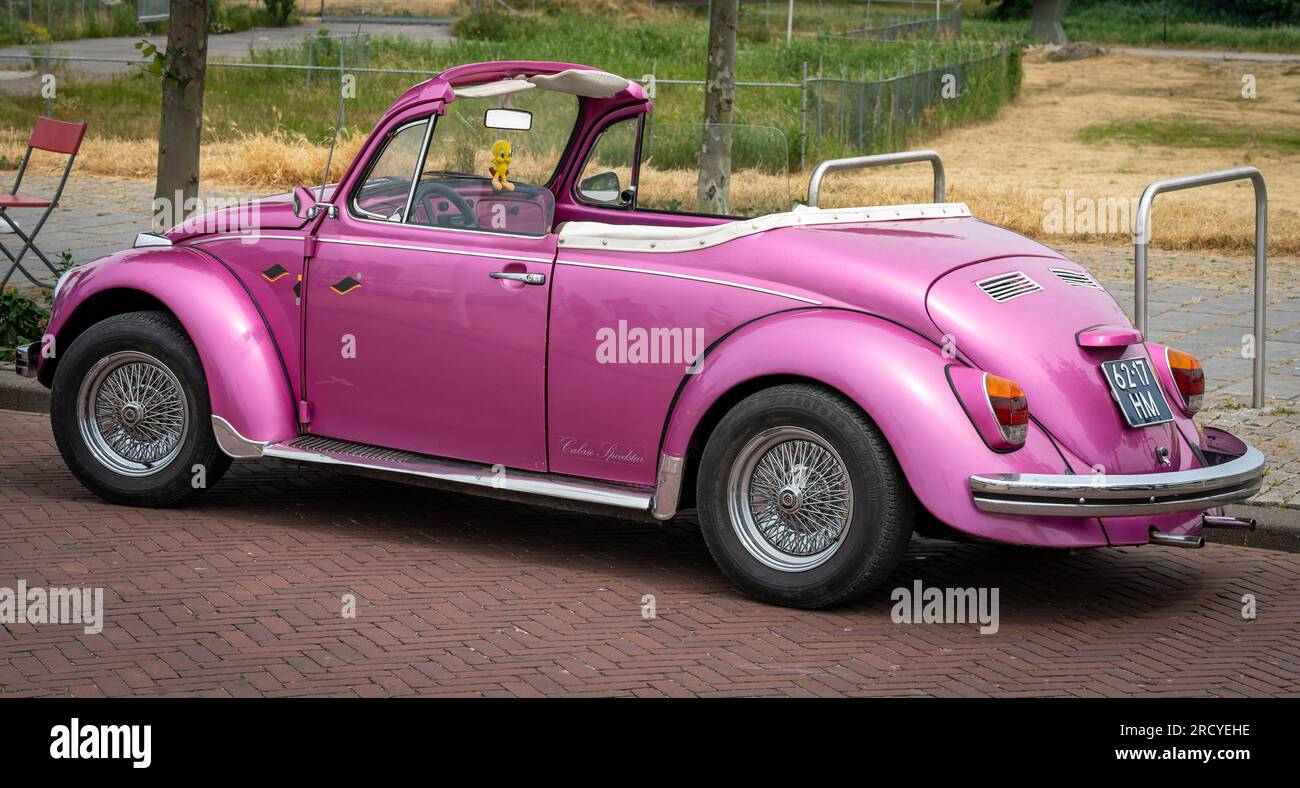 Lelystad, The Netherlands, 18.06.2023, Classic Volkswagen Beetle cabriolet from 1969 at The National Oldtimer Day Stock Photo