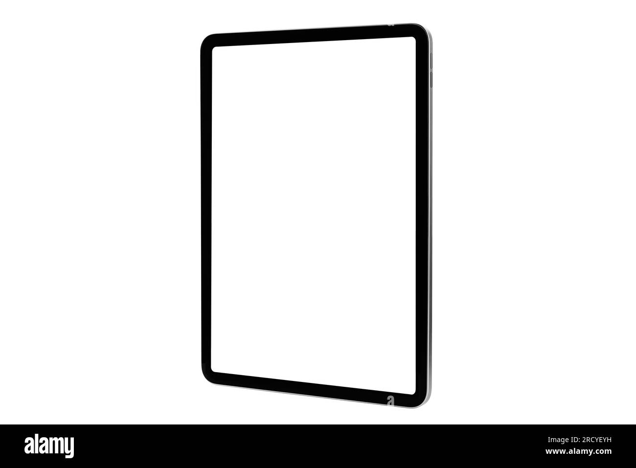 Modern Digital Tablet blank in threequarters mockup with a blank white