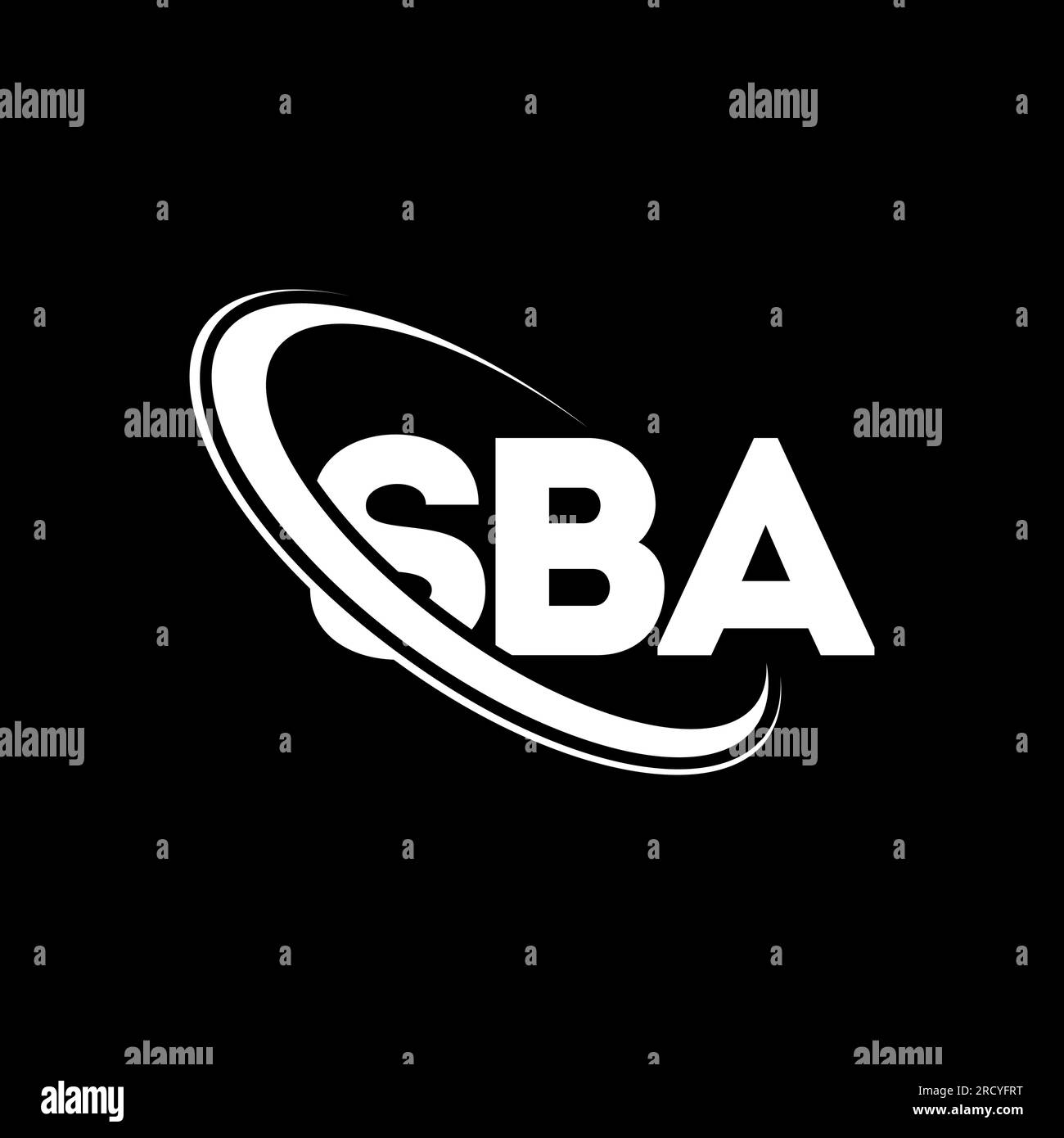 SBA logo. SBA letter. SBA letter logo design. Initials SBA logo linked with circle and uppercase monogram logo. SBA typography for technology, busines Stock Vector