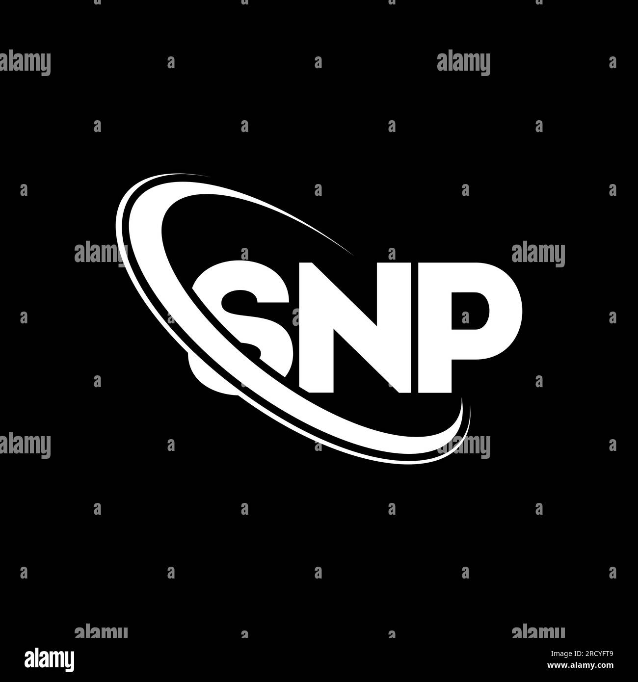 SNP logo. SNP letter. SNP letter logo design. Initials SNP logo linked with circle and uppercase monogram logo. SNP typography for technology, busines Stock Vector