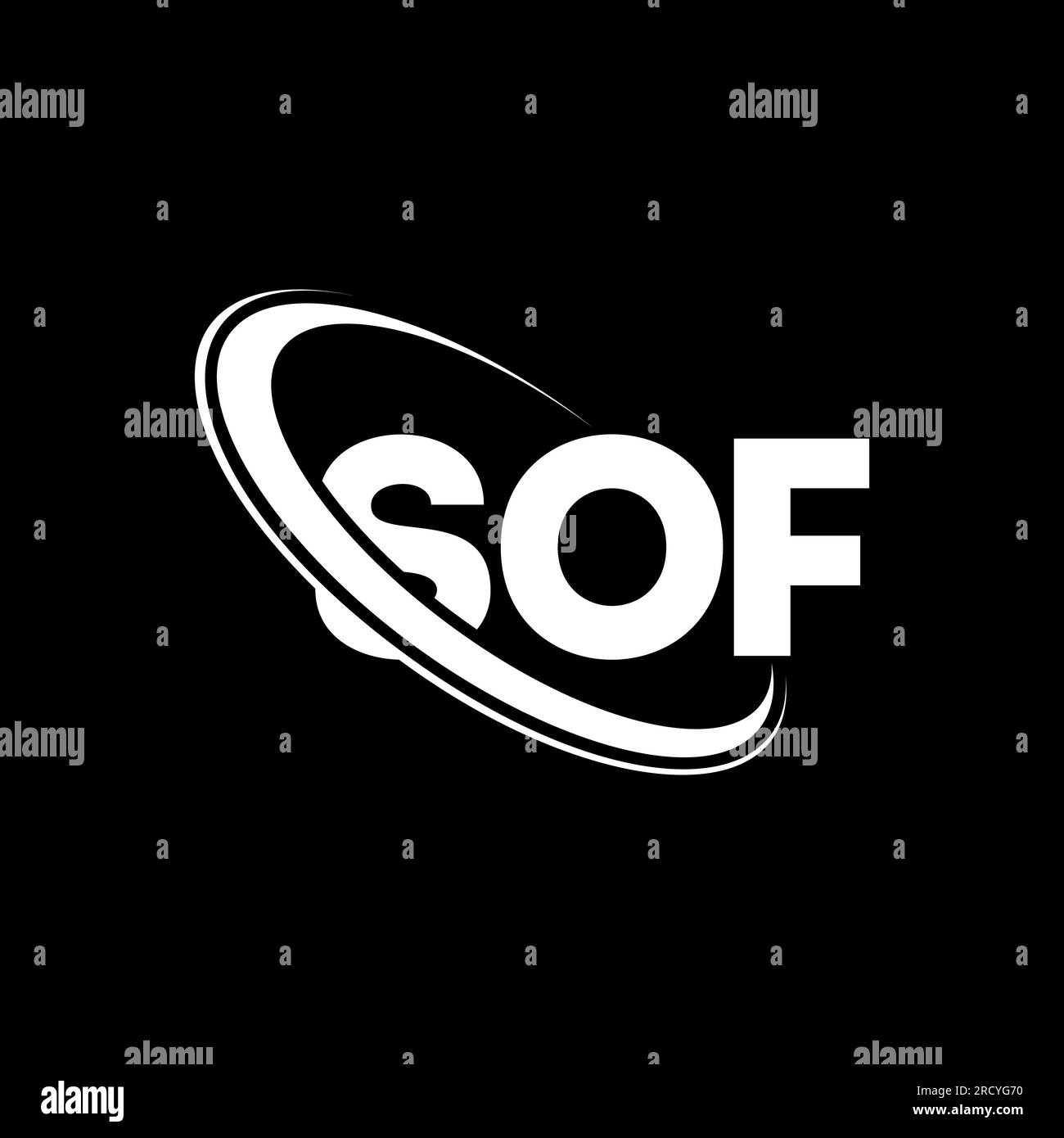 SOF logo. SOF letter. SOF letter logo design. Initials SOF logo linked with circle and uppercase monogram logo. SOF typography for technology, busines Stock Vector