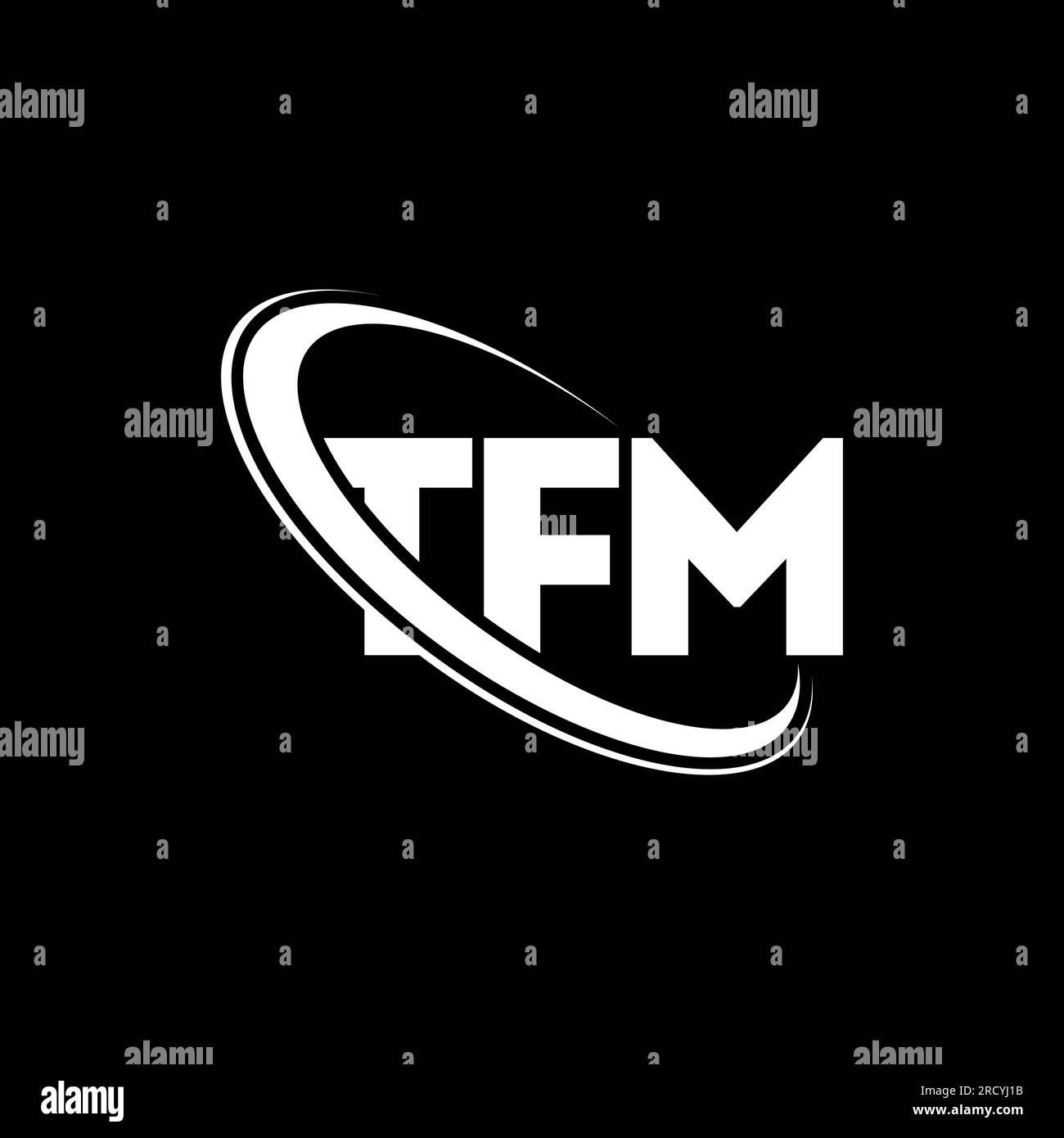 TFM logo. TFM letter. TFM letter logo design. Initials TFM logo linked with circle and uppercase monogram logo. TFM typography for technology, busines Stock Vector