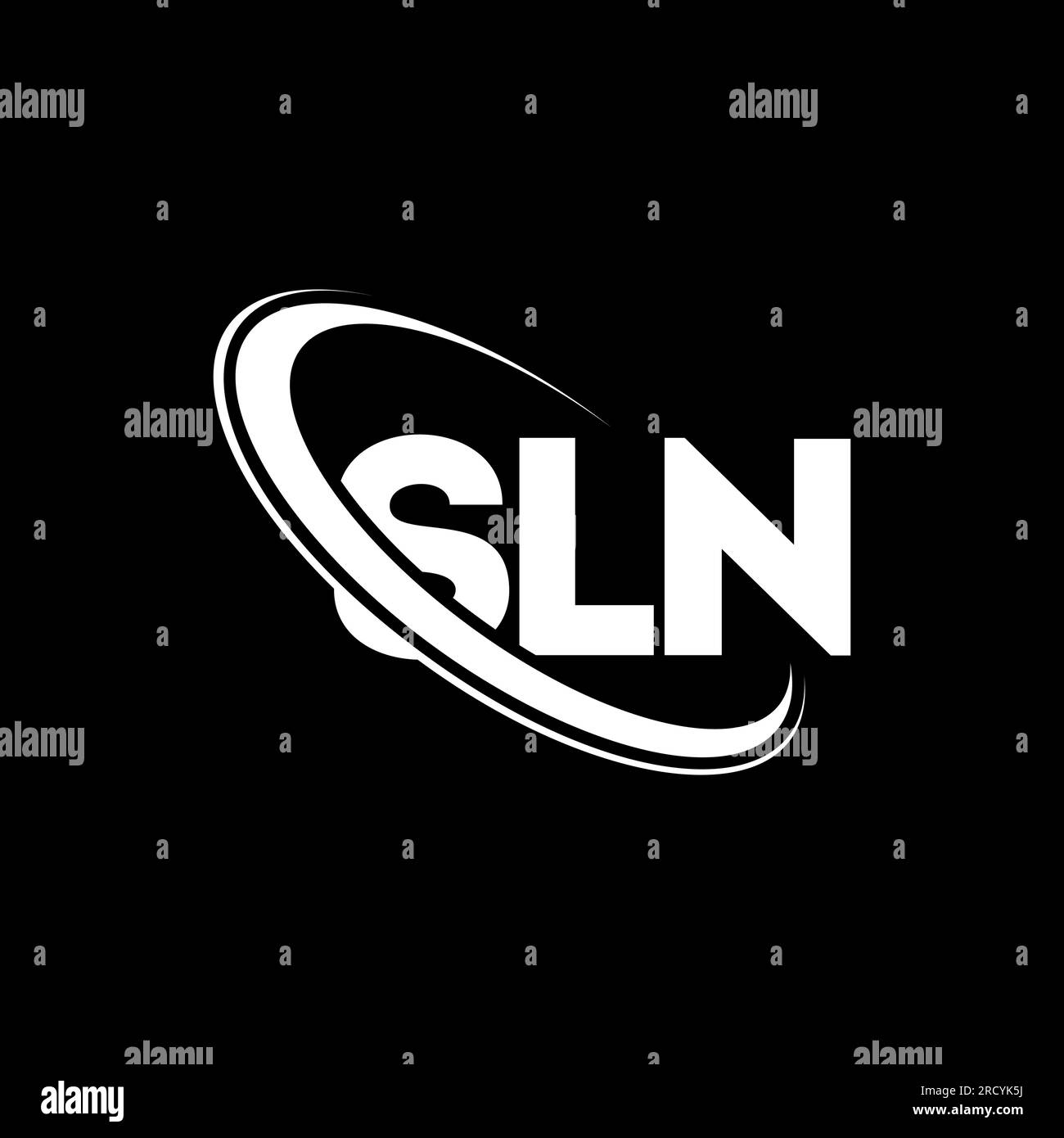 SLN logo. SLN letter. SLN letter logo design. Initials SLN logo linked with circle and uppercase monogram logo. SLN typography for technology, busines Stock Vector
