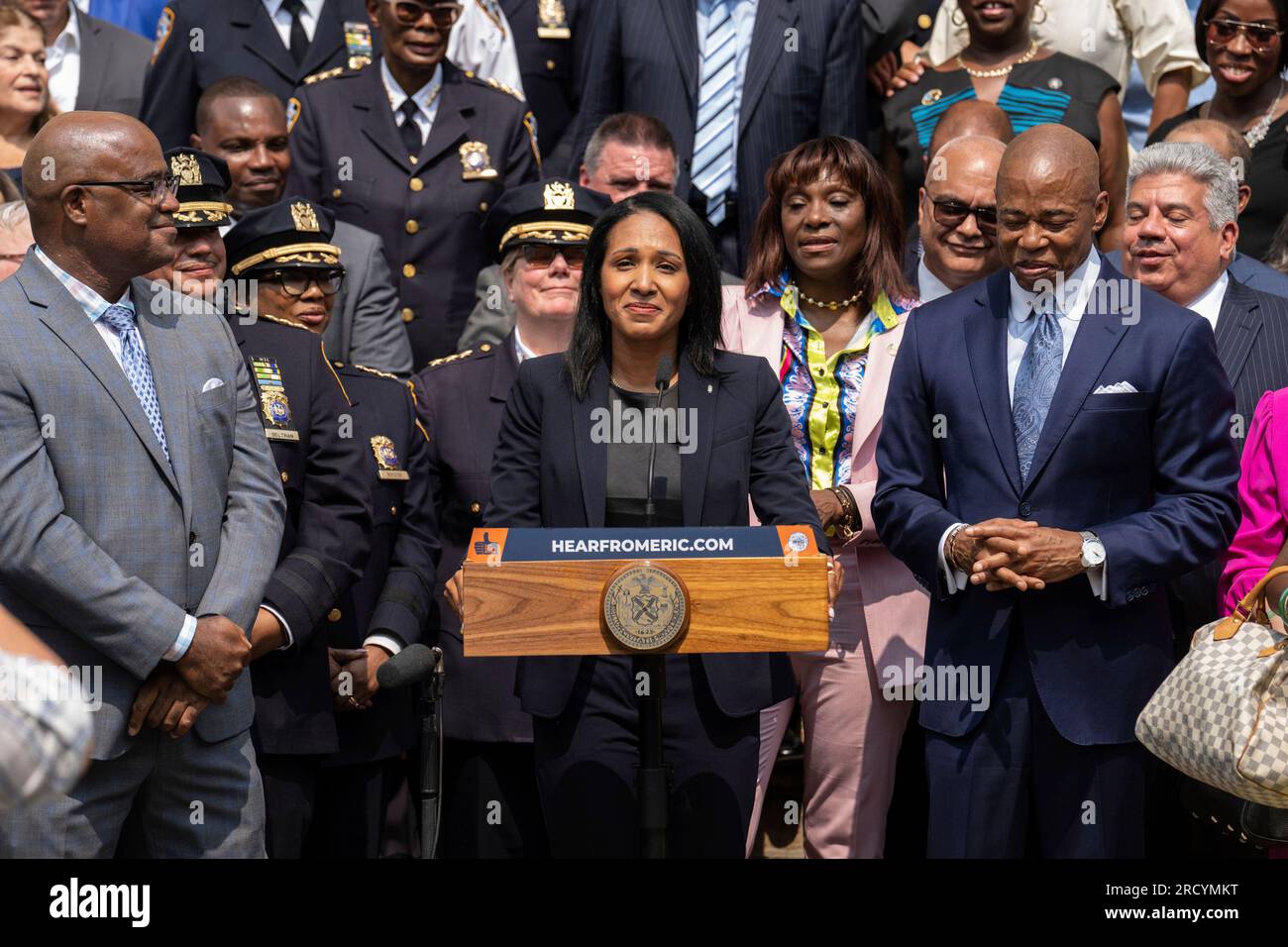 First Deputy Commissioner Tania Kinsella Speaks During A Ceremony 