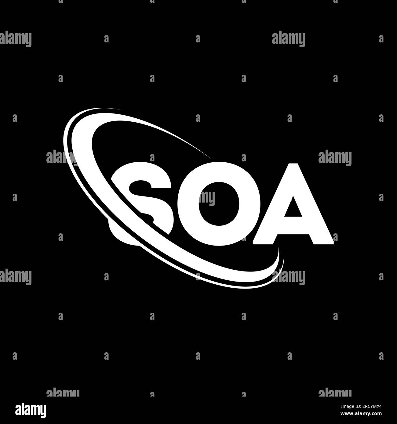 SOA logo. SOA letter. SOA letter logo design. Initials SOA logo linked with circle and uppercase monogram logo. SOA typography for technology, busines Stock Vector