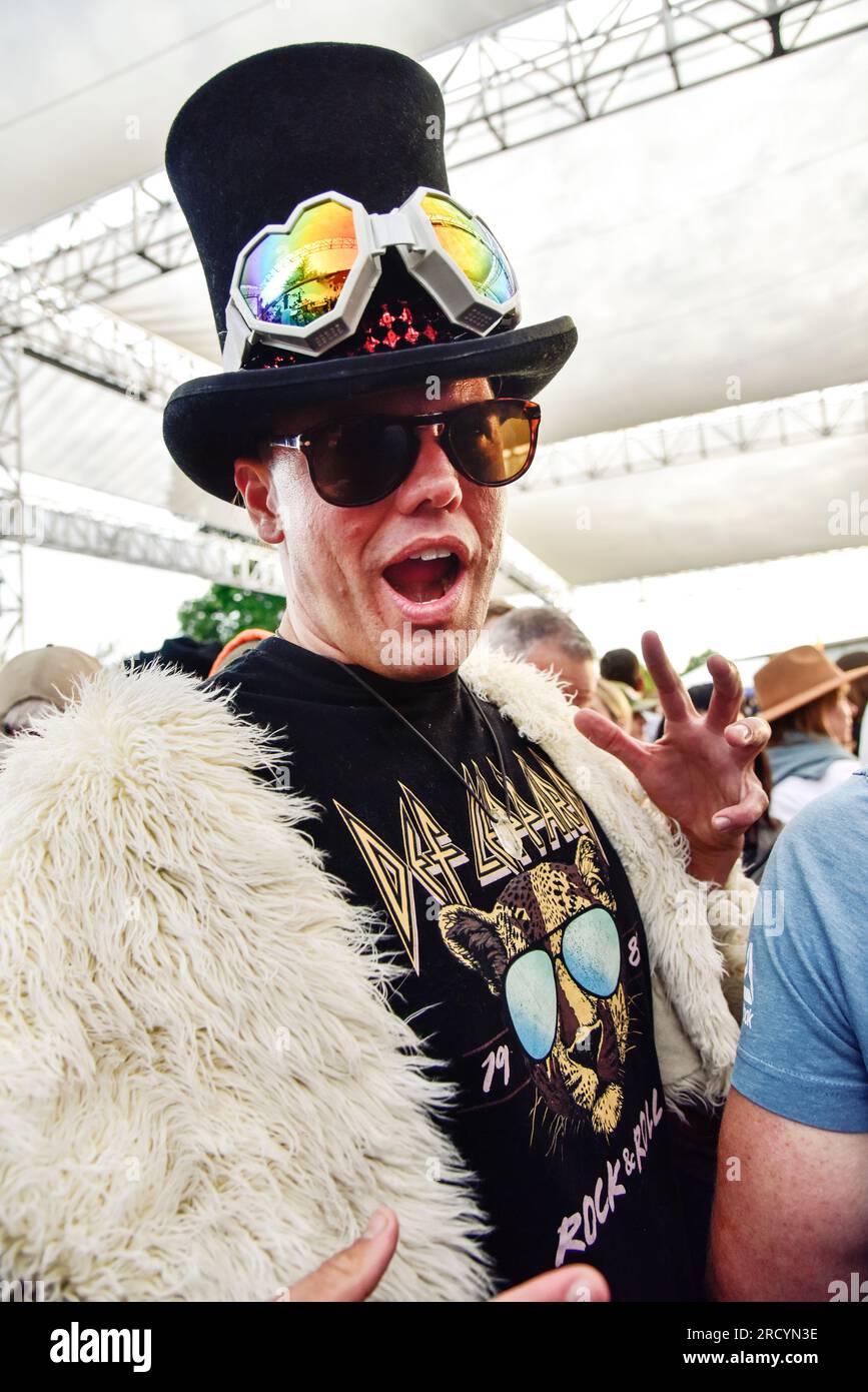 A bottleRock festival goer, in costume and ready to rock. Stock Photo