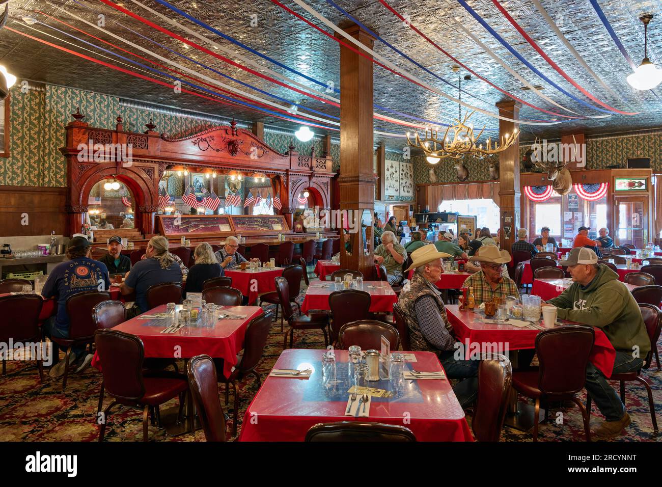 interior shot of Buffalo Bills Irma Hotel, Cody, Wyoming, United States of America Stock Photo