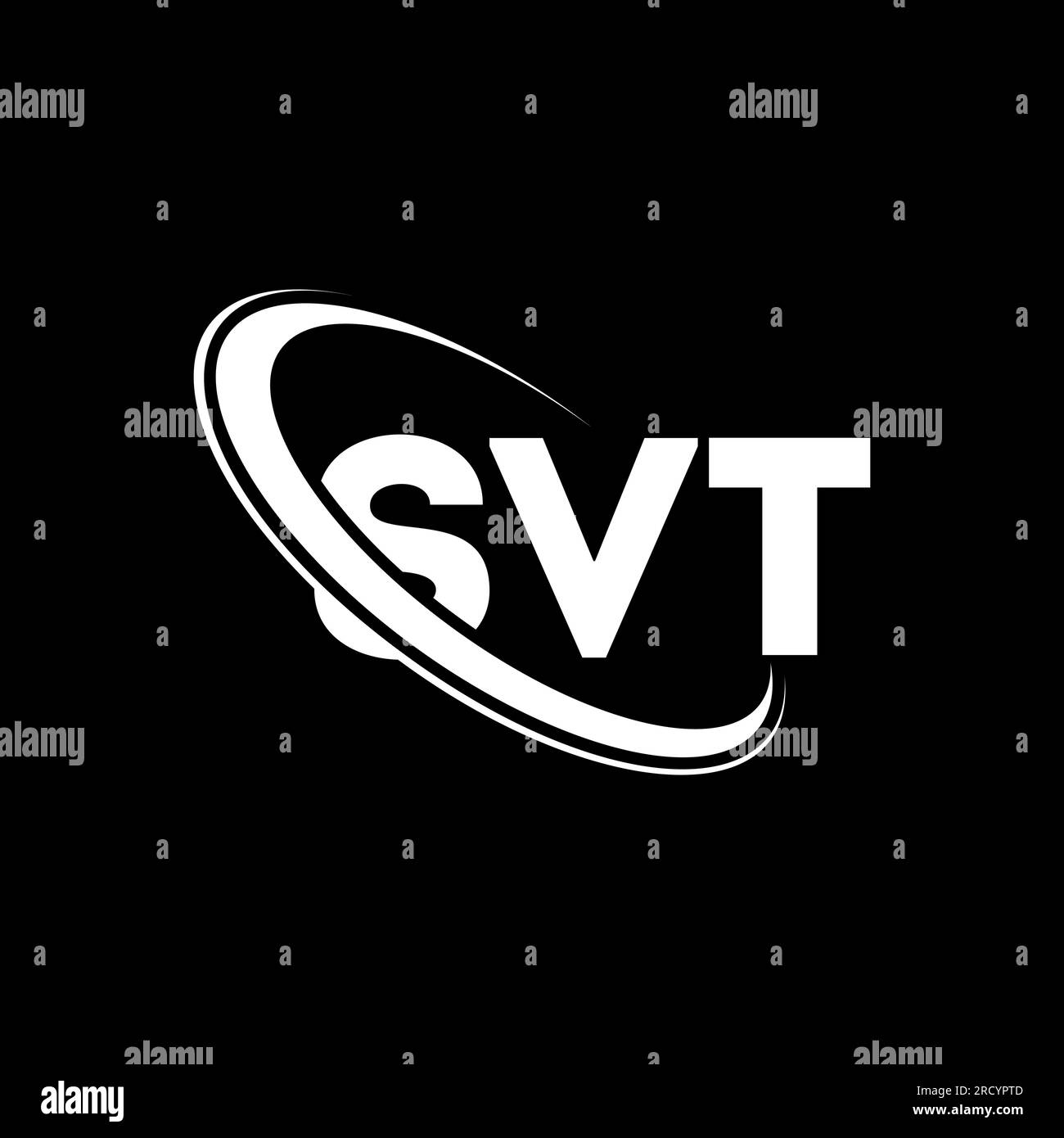 SVT logo. SVT letter. SVT letter logo design. Initials SVT logo linked with circle and uppercase monogram logo. SVT typography for technology, busines Stock Vector