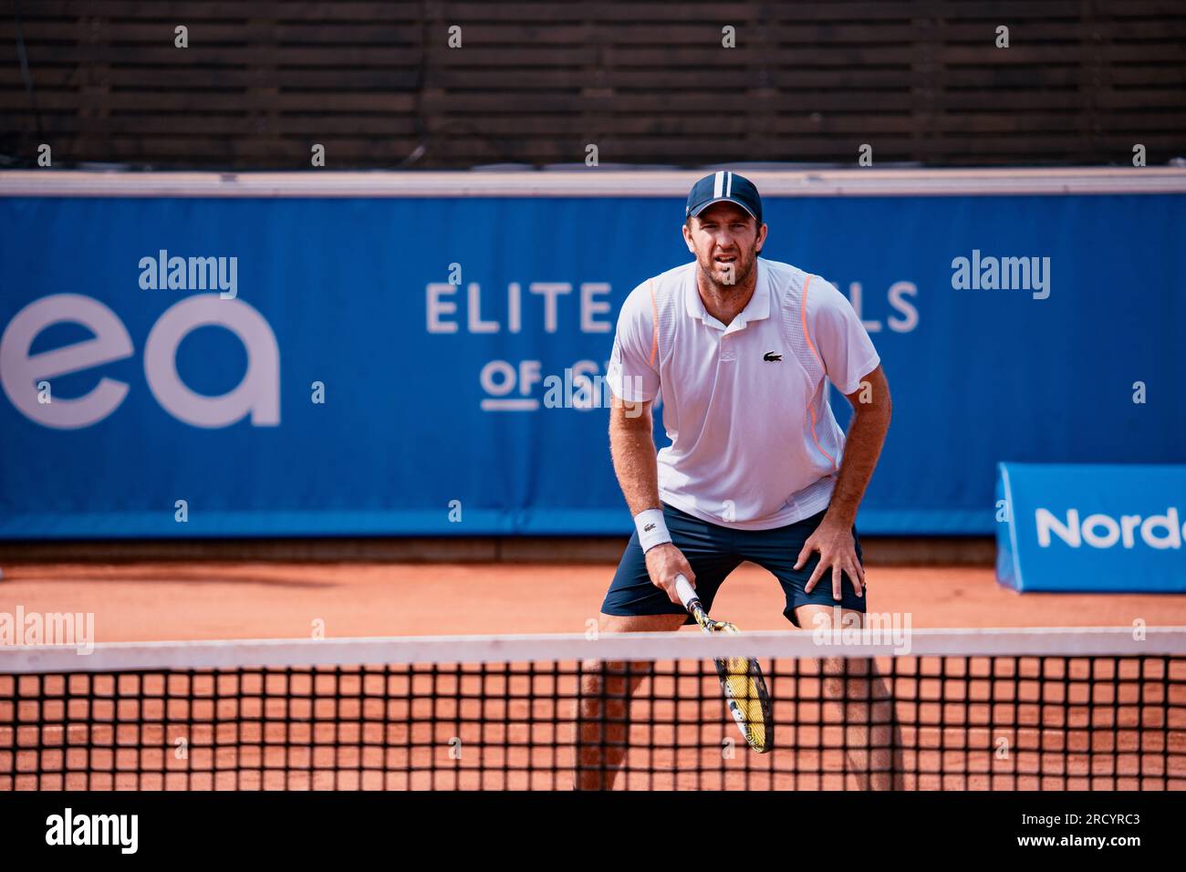Båstad, Sweden. 07 17 2023. Fabrice Martin and Andreas Mies against Tomas Martin Etcheverry and Guillermo Duran first round. Fabrice Martin and Andreas Mies won in two sets. Credit: Daniel Bengtsson/Alamy Live News Stock Photo