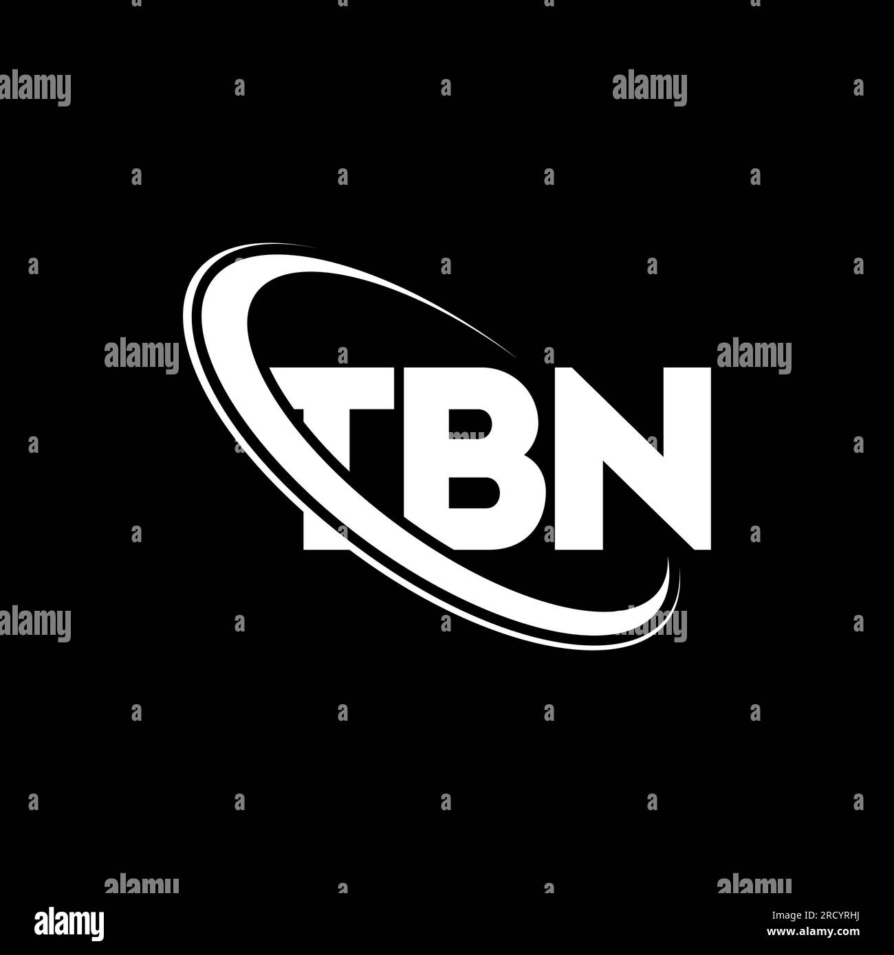 TBN logo. TBN letter. TBN letter logo design. Initials TBN logo linked with circle and uppercase monogram logo. TBN typography for technology, busines Stock Vector
