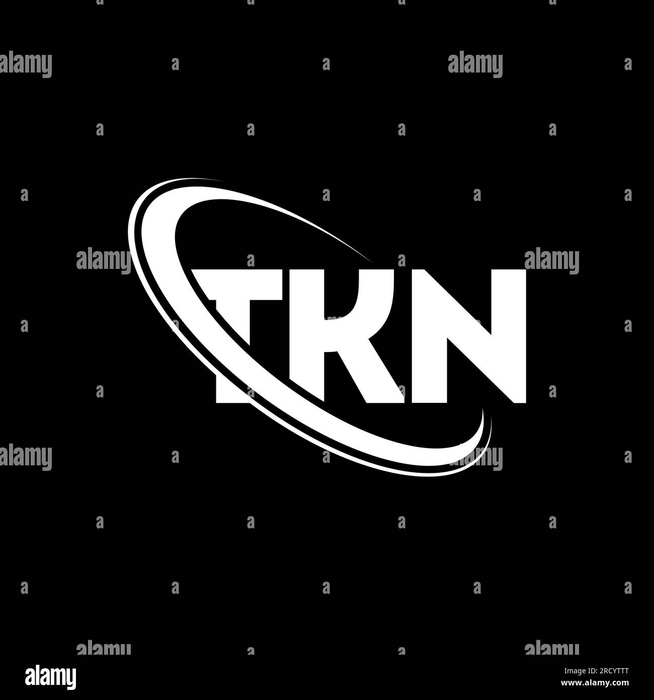 TKN logo. TKN letter. TKN letter logo design. Initials TKN logo linked with circle and uppercase monogram logo. TKN typography for technology, busines Stock Vector