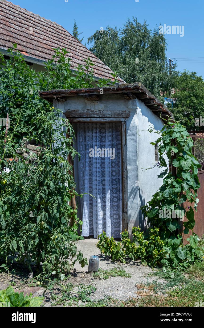 Outdoor toilet in the yard Stock Photo Alamy