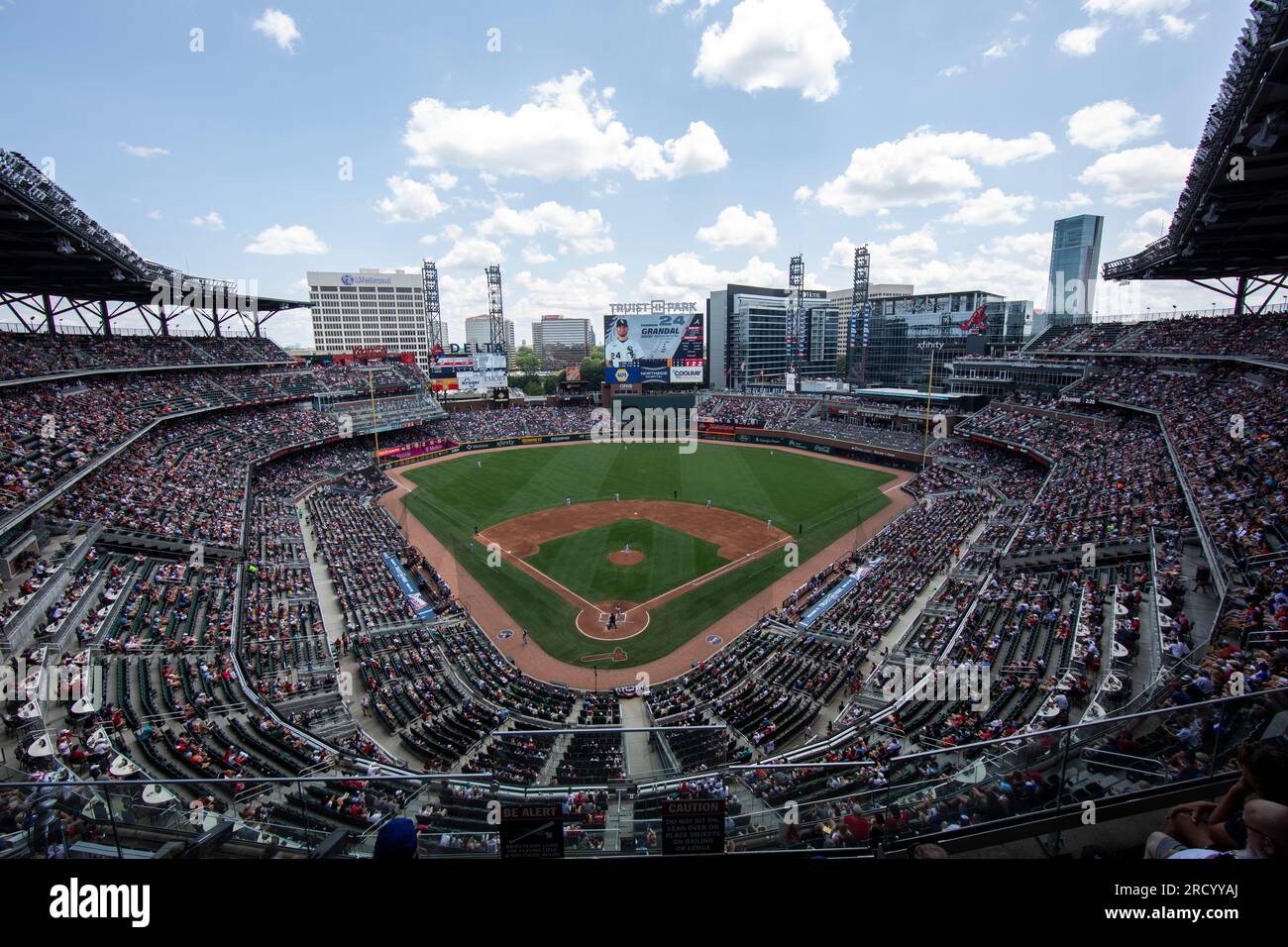 Atlanta, United States. 16th July, 2023. General view of Truist Park during  a MLB regular season game between the Chicago White Sox and Atlanta Braves,  Sunday, July 16, 2023 in Atlanta, GA. (