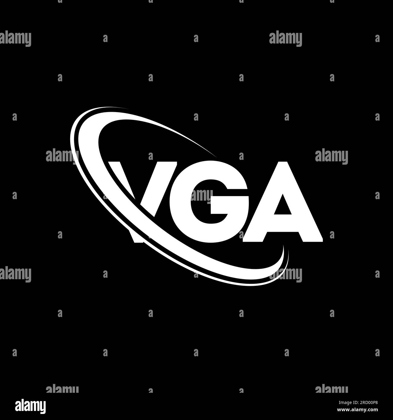 VGA logo. VGA letter. VGA letter logo design. Initials VGA logo linked with circle and uppercase monogram logo. VGA typography for technology, busines Stock Vector