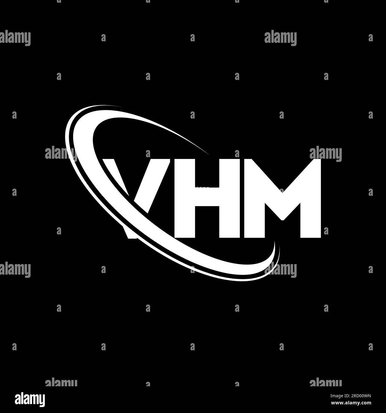 VHM logo. VHM letter. VHM letter logo design. Initials VHM logo linked with circle and uppercase monogram logo. VHM typography for technology, busines Stock Vector