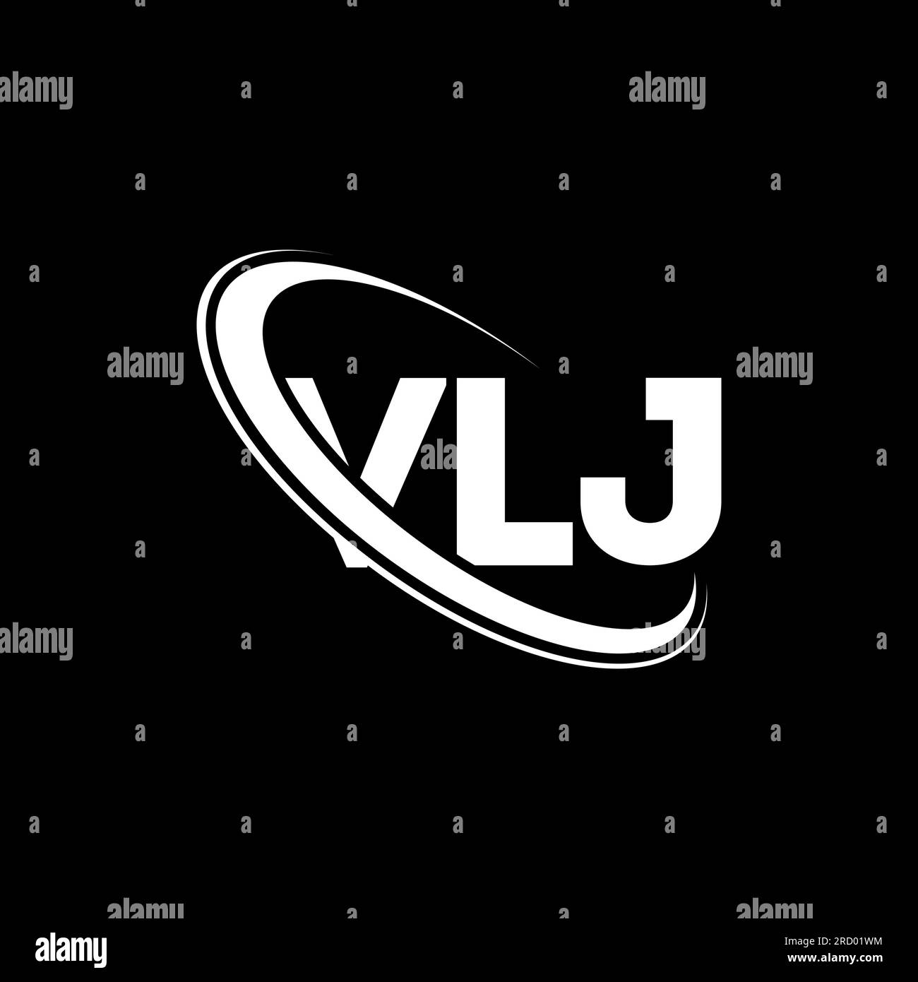 VLJ logo. VLJ letter. VLJ letter logo design. Initials VLJ logo linked with circle and uppercase monogram logo. VLJ typography for technology, busines Stock Vector