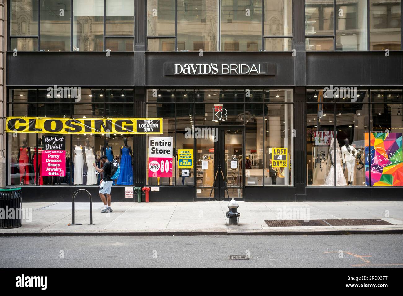 The David s Bridal store in the Chelsea neighborhood of New York is plastered with signs announcing the store s closure seen on Friday July 14 2023. The bankrupt David s Bridal has avoided a