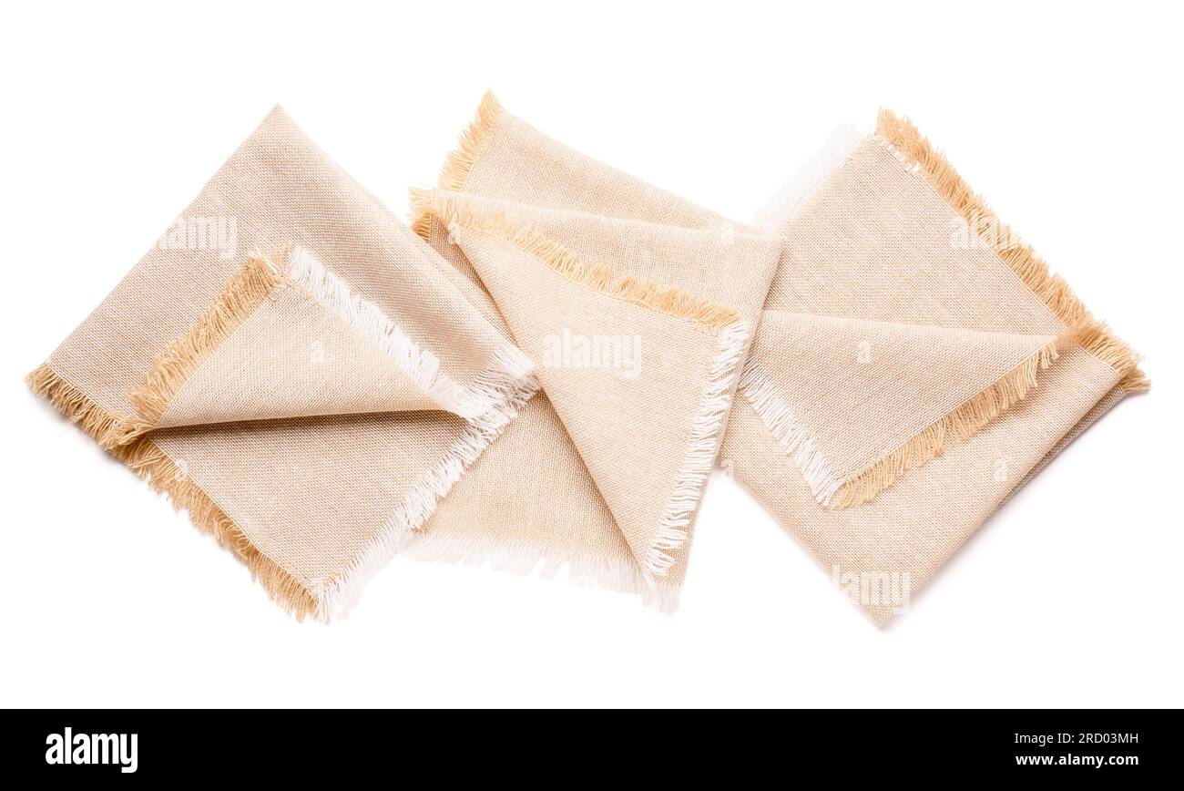 Set of clean napkins on white background Stock Photo Alamy