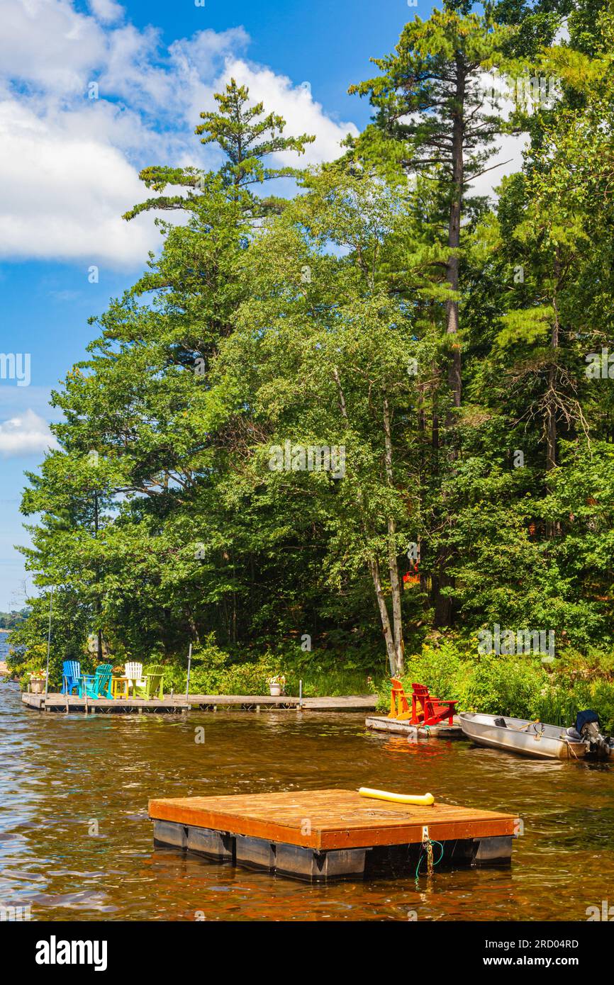 View over Sparrow Lake in the Muskoka District of Ontario Canada Stock Photo