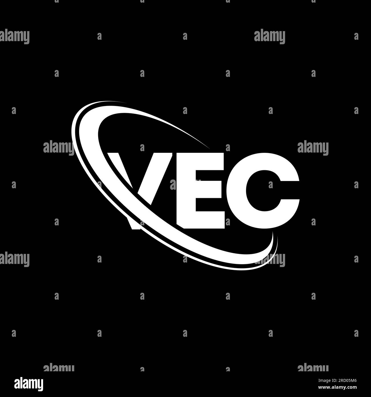 VEC logo. VEC letter. VEC letter logo design. Initials VEC logo linked with circle and uppercase monogram logo. VEC typography for technology, busines Stock Vector