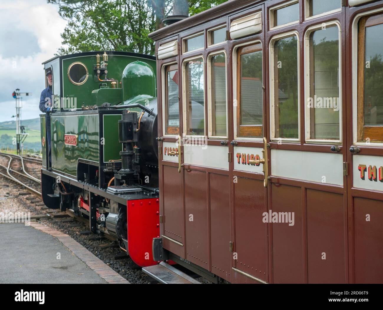 Steam Engine Isaac on the Woody Bay Station Line North Devon  - very good visitor attraction Stock Photo