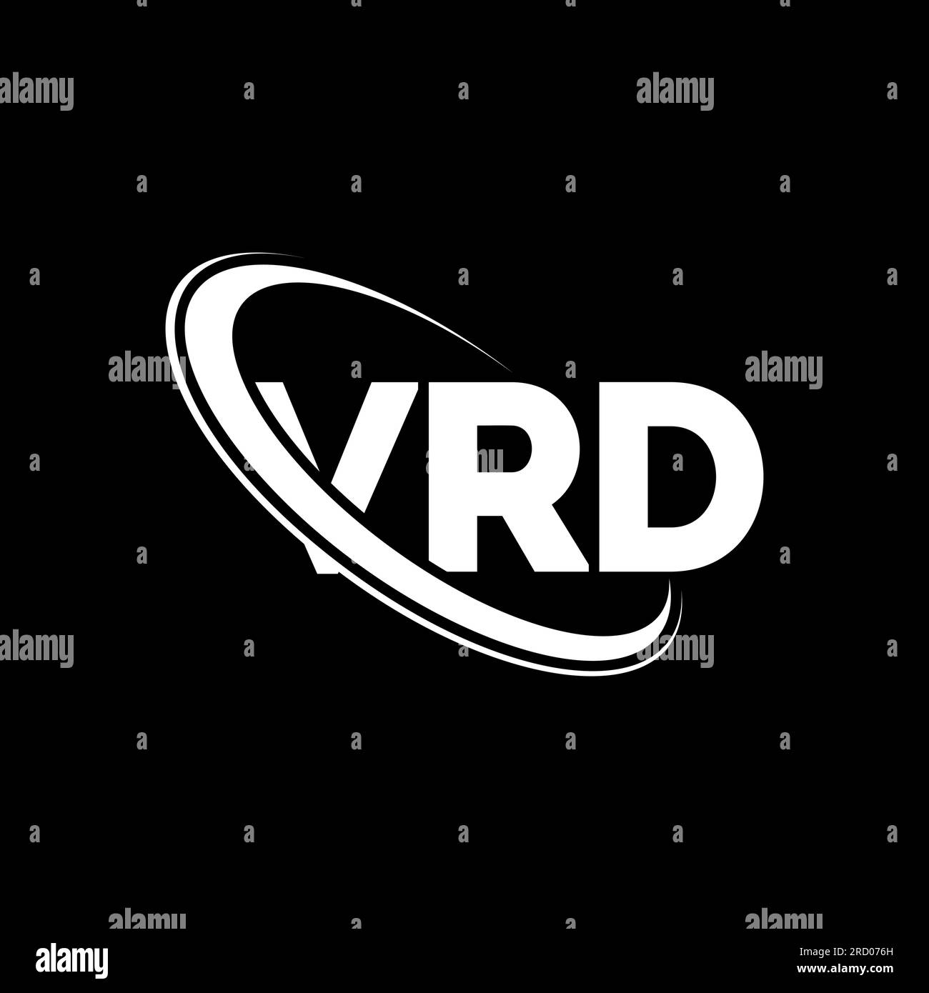 VRD logo. VRD letter. VRD letter logo design. Initials VRD logo linked with circle and uppercase monogram logo. VRD typography for technology, busines Stock Vector