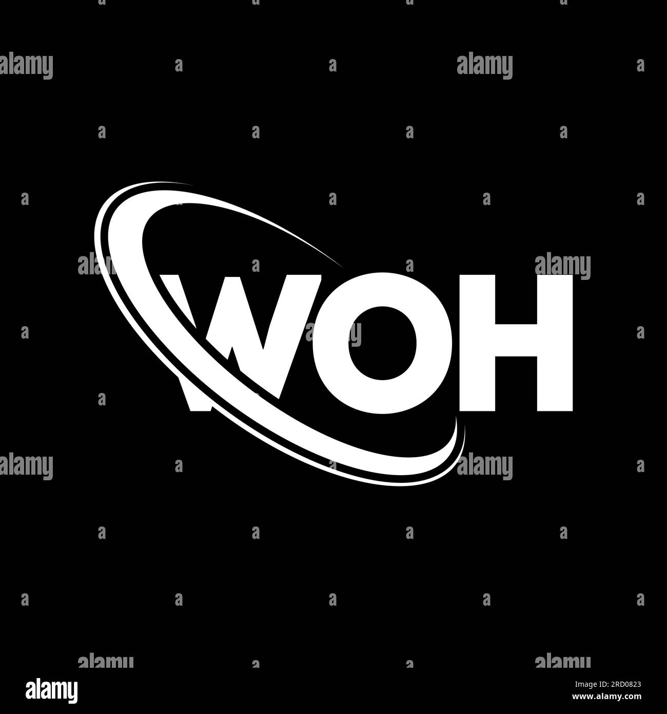 WOH logo. WOH letter. WOH letter logo design. Initials WOH logo linked with circle and uppercase monogram logo. WOH typography for technology, busines Stock Vector