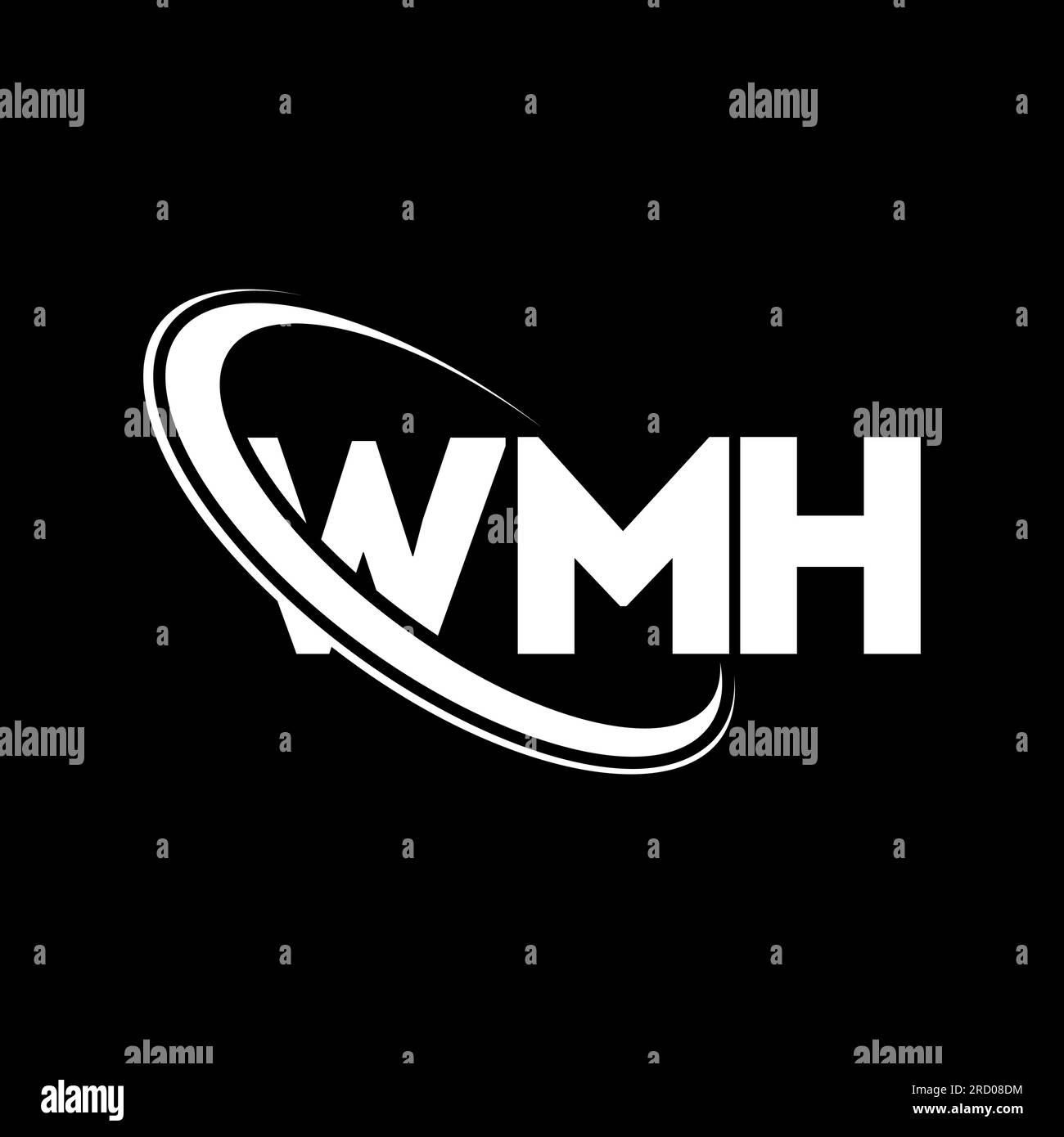 WMH logo. WMH letter. WMH letter logo design. Initials WMH logo linked with circle and uppercase monogram logo. WMH typography for technology, busines Stock Vector