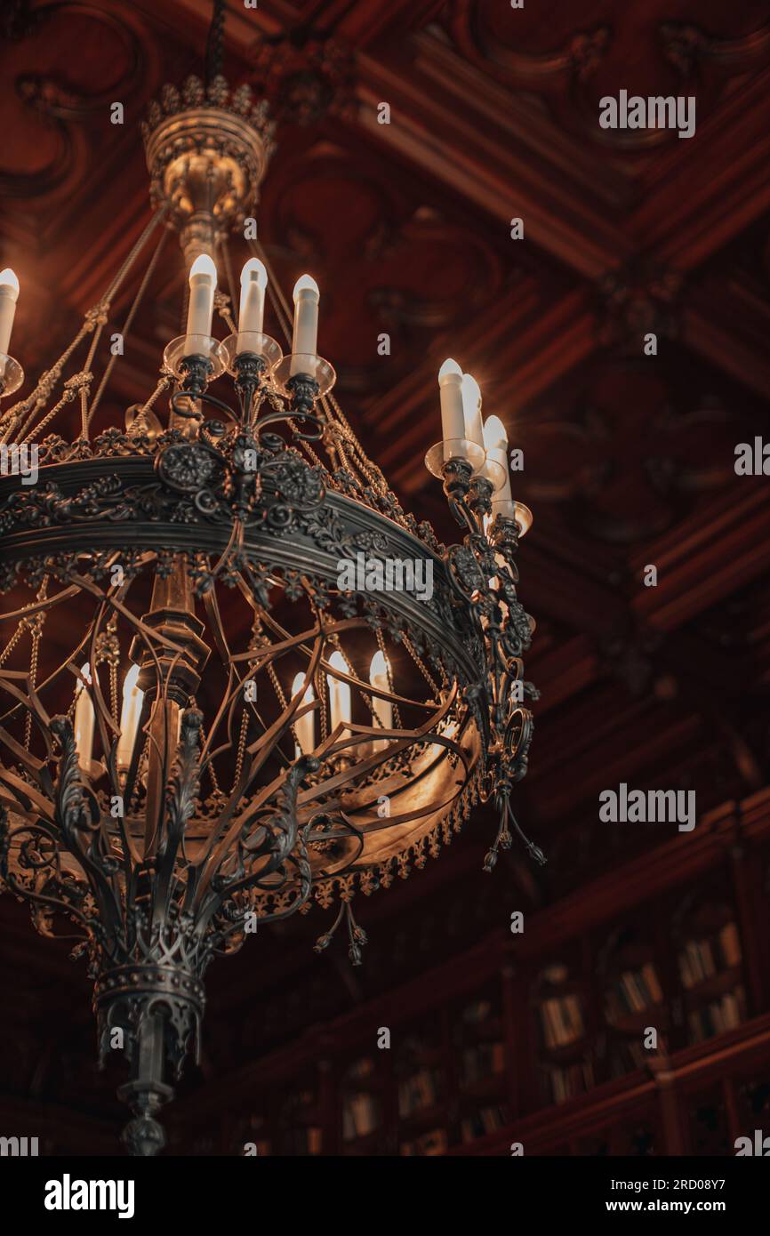 Royal vintage historical chandelier in the Hermitage Museum. Famous