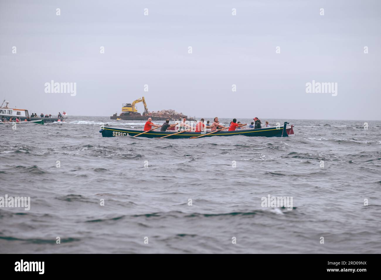 Gig racing from St Marys Gig Racing Club on the Isles Of Scilly Stock Photo