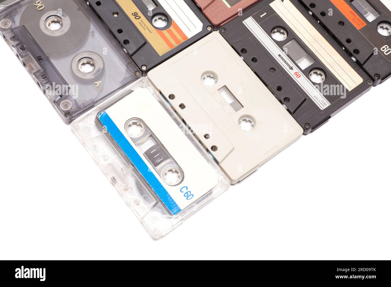 Collection vintage audio cassettes isolated on white Stock Photo - Alamy
