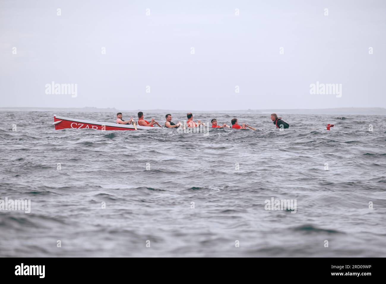 Gig racing from St Marys Gig Racing Club on the Isles Of Scilly Stock Photo